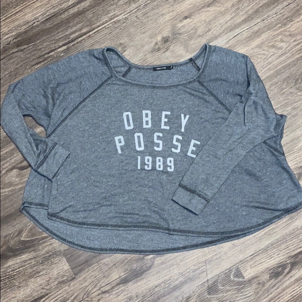 Obey crop sweater.